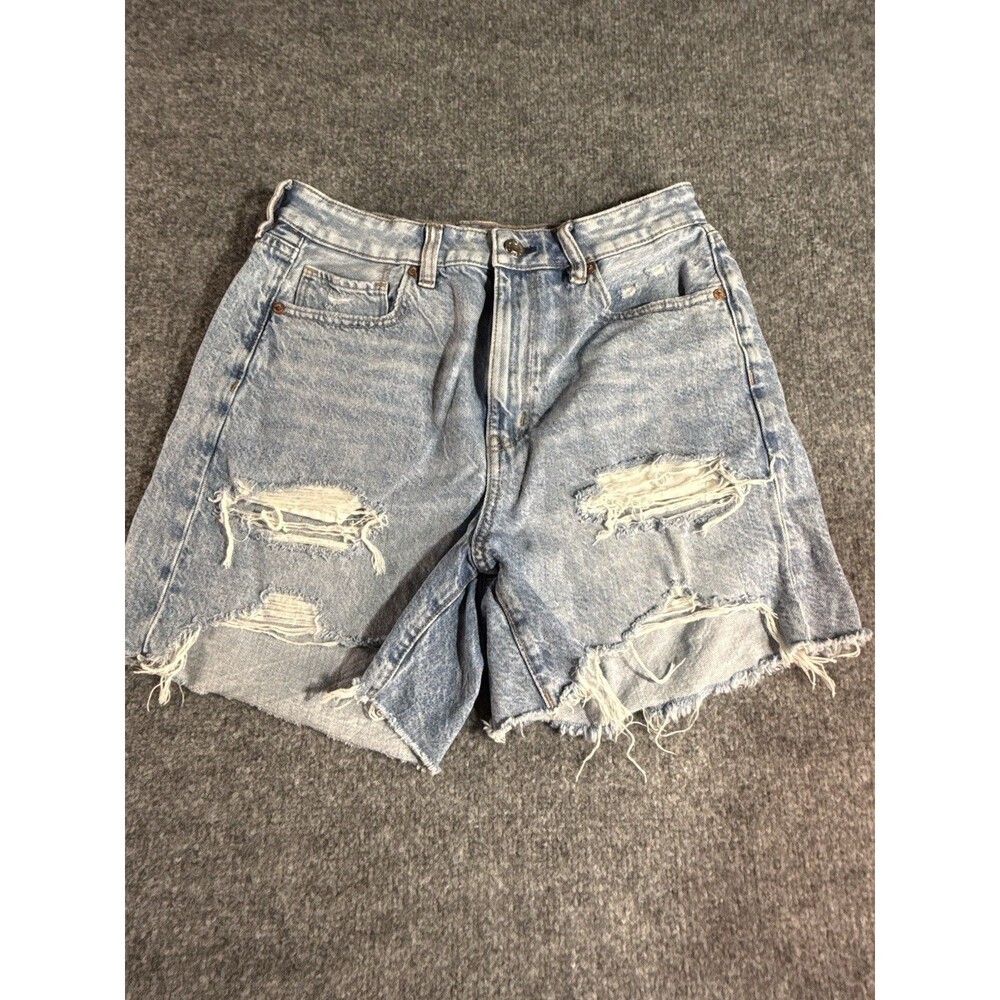 American Eagle Outfitters Light Blue Distressed Denim Jean Shorts